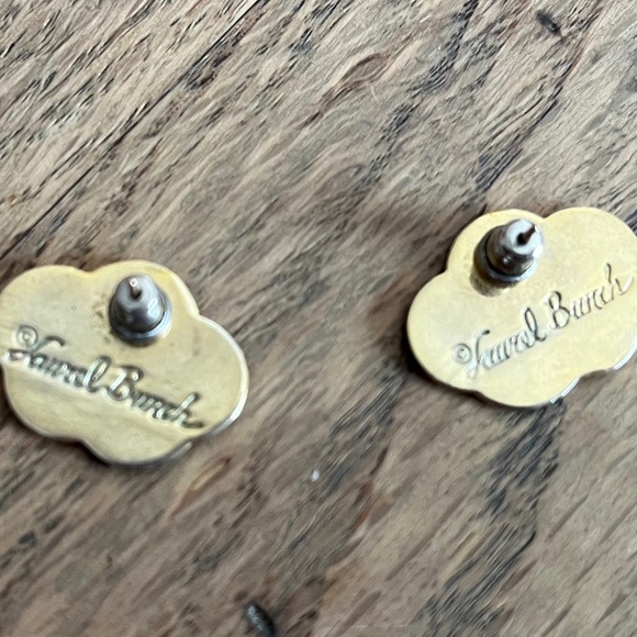 Laurel Burch Plum Blossom Stud Earrings – White & Lavender Enamel Floral Jewelry - Picture 4 of 4